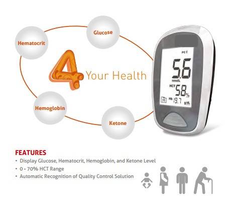 ตรวจวัดระดับน้ำตาลและโคเลสเตอรอลในเลือด Bluetooth SIFHEALTH-2.6