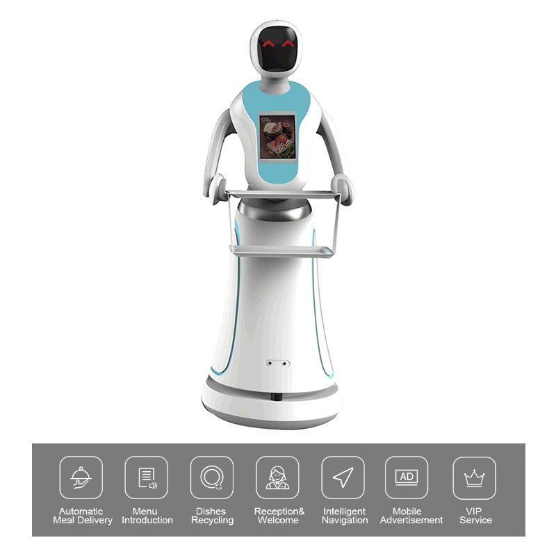 Humanoid-kelner-robot-met-laser-navigasie-vir-aflewering-voedsel-en-drink - SIFSOF