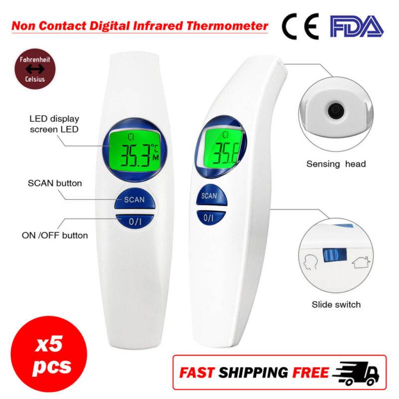 Paquet de 5 unités de SIFTHERMO-2.2 - Thermomètre infrarouge numérique sans contact - FDA main