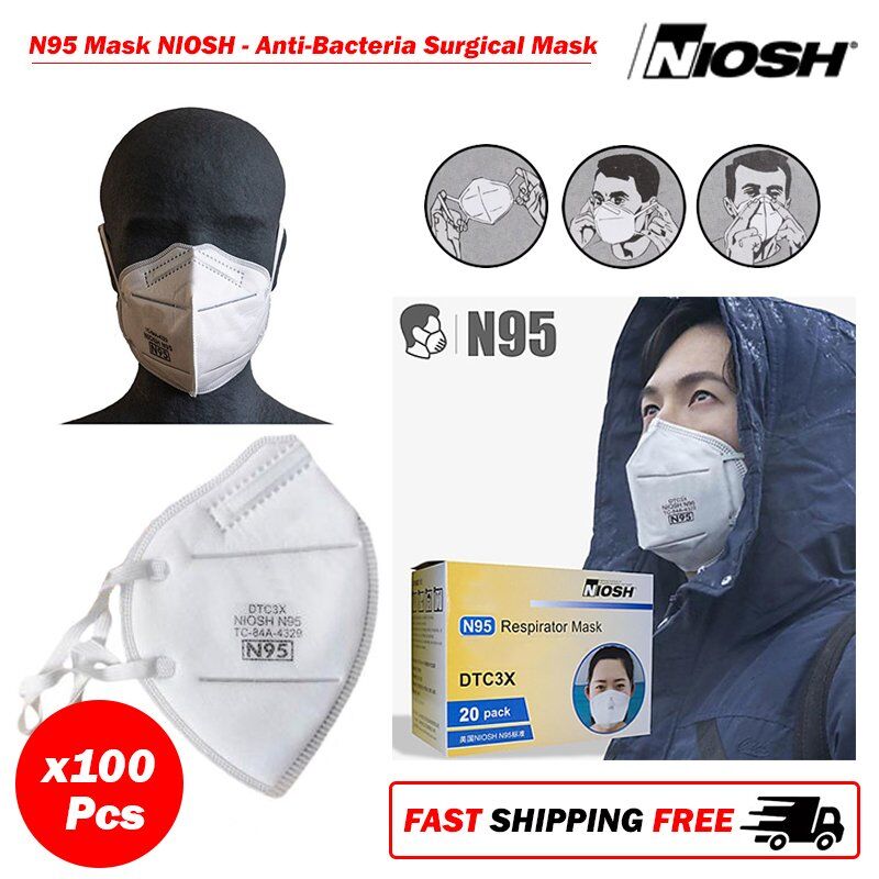100 x SIFMASK-1.4 NIOSH Masque Chirurgical Anti-Bactérie N95