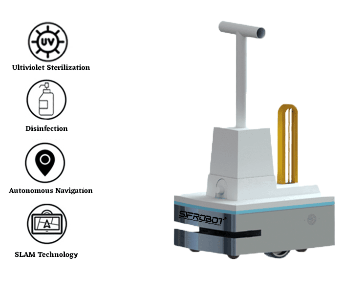 Robot de desinfección de niebla seca y luz UVC: SIFROBOT-6.62