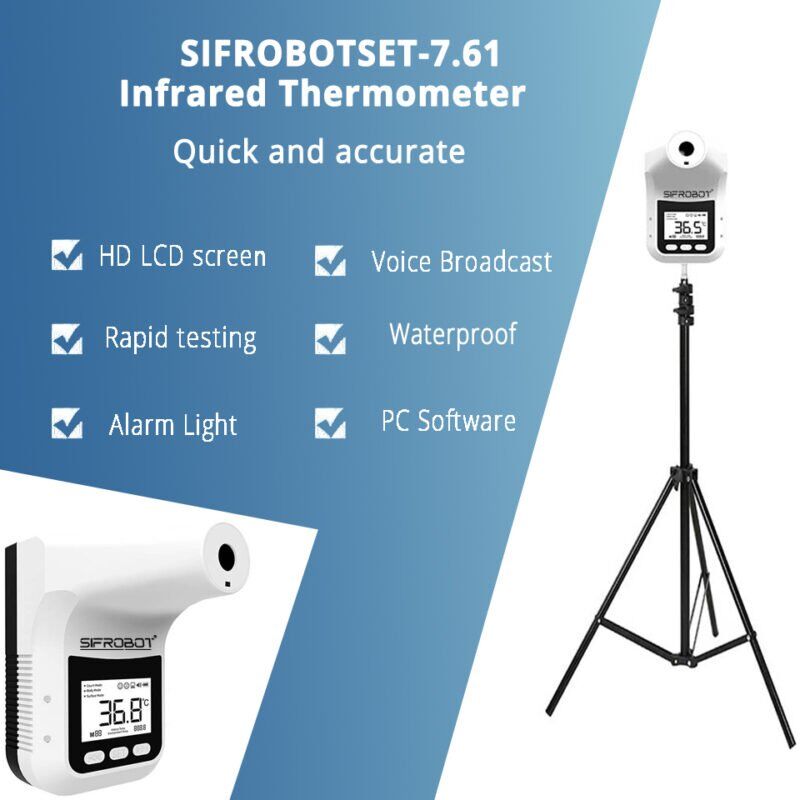 Väggmonterad infraröd termometer + stativ: SIFROBOTSET-7.61