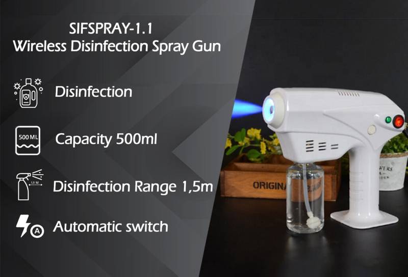 Pistola pulverizadora de desinfección con niebla seca: SIFSPRAY-1.1
